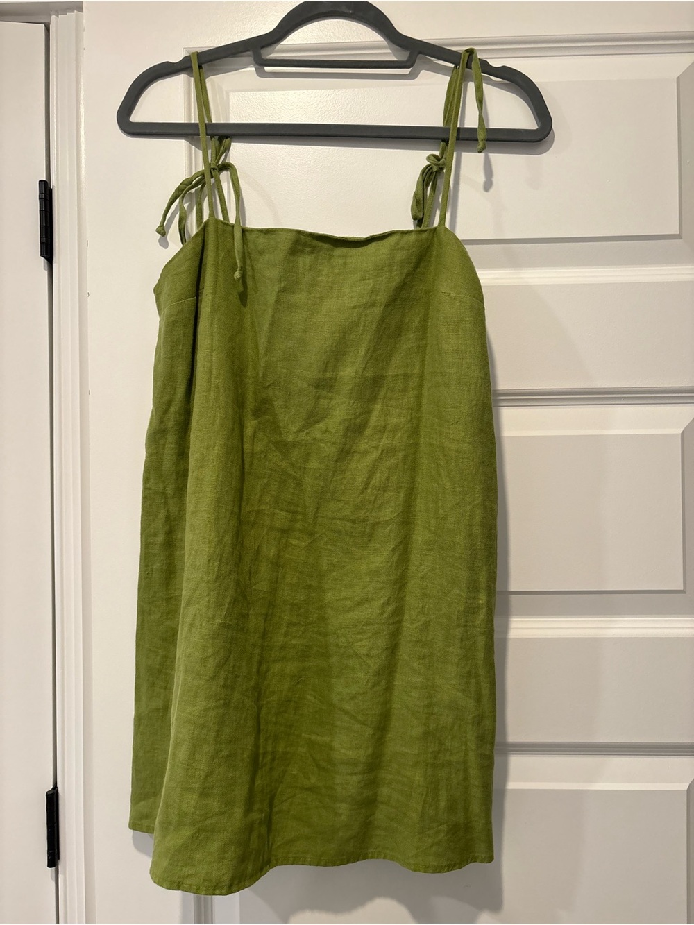 Reformation Aubree Linen shift mini-dress